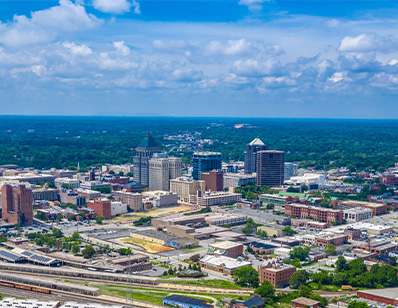 an aerial view of Greensboro