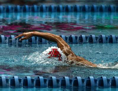 close-up of swimmer