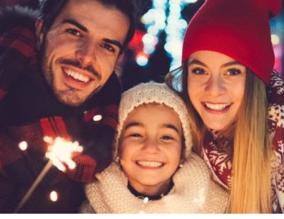 a family enjoying the holiday season together