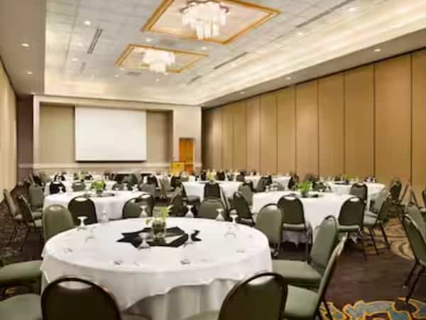 banquet style setup of meeting space