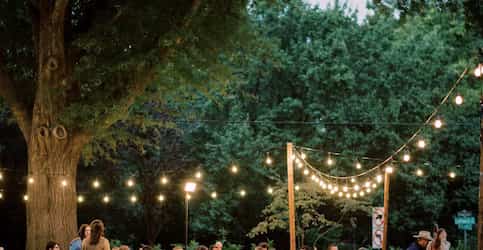 scenic picture of event outside with accent lighting
