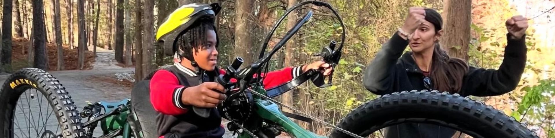 a boy on an adaptive bike