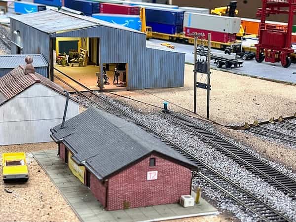 the details of the model railroad close-up