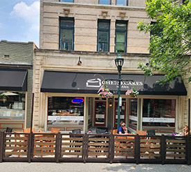 bakery exterior and patio seating