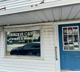 local burger restaurant building exterior