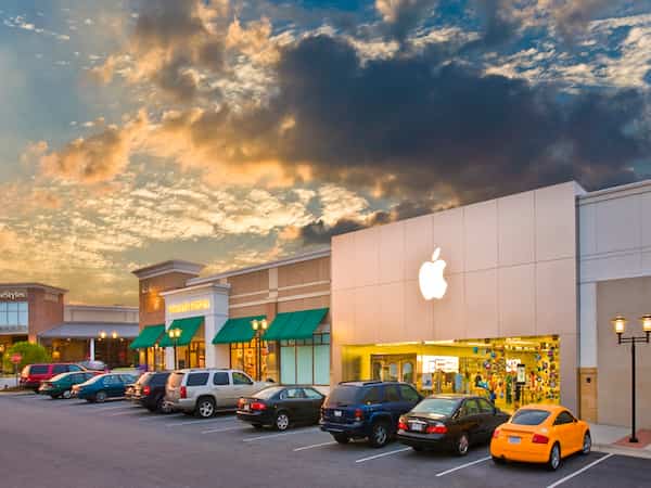 Apple and other stores at the Shops at Friendly