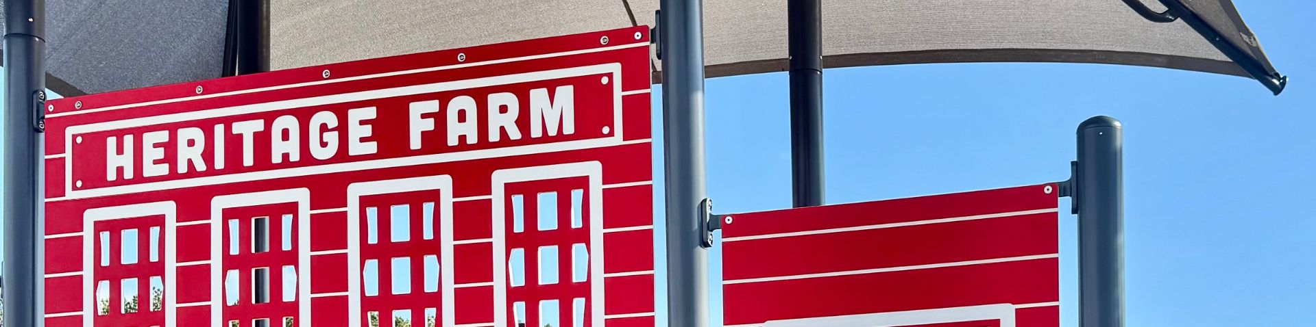 close-up of park name on play equipment