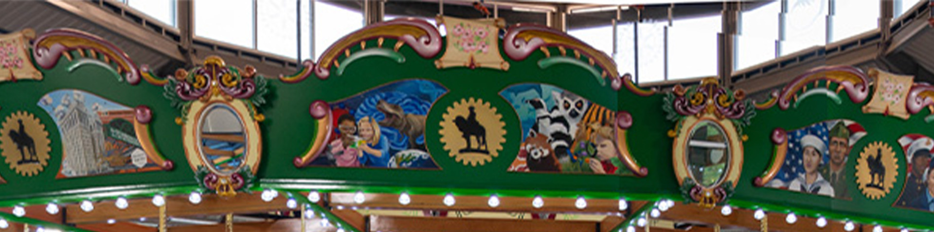art work and details at the top of the carousel