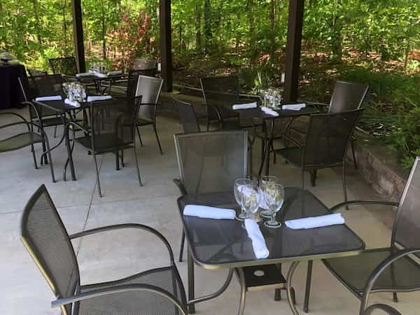 covered outdoor tables and chairs
