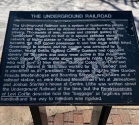 Underground Railroad plaque with more informaiton