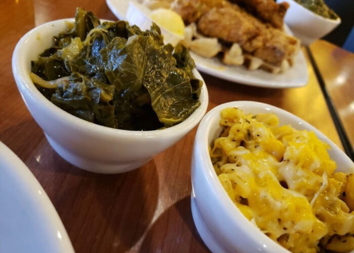 collard greens and mac and cheese sides