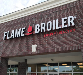 Flame Broiler Simply Health entrance sign