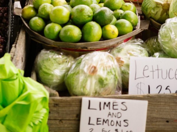 lemons, limes and lettuce for sale