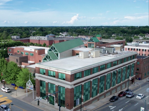 aerial view of the Greensboro Cultural Center