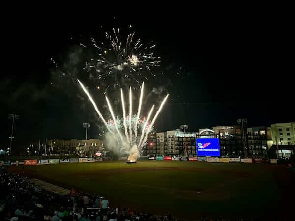 fireworks at a game