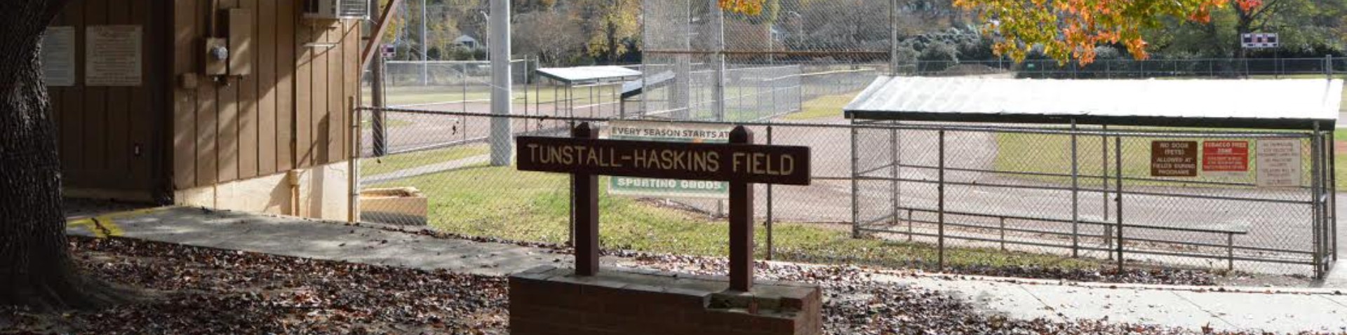 Dugout and sign