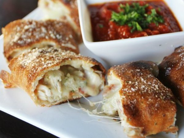 calzone with dipping sauce