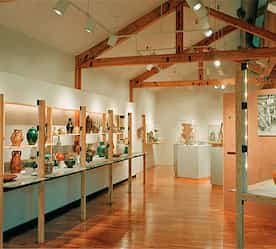 one of the rooms inside the center featuring pottery