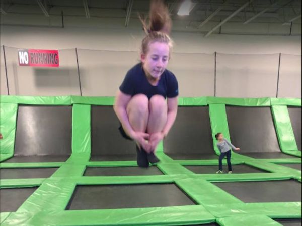 girl on trampoline