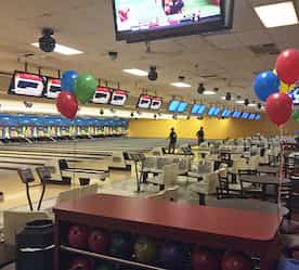 bowling lanes and seating